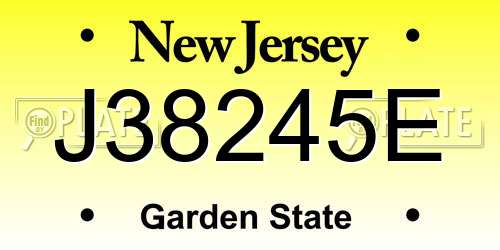 J38245E New Jersey License Plate