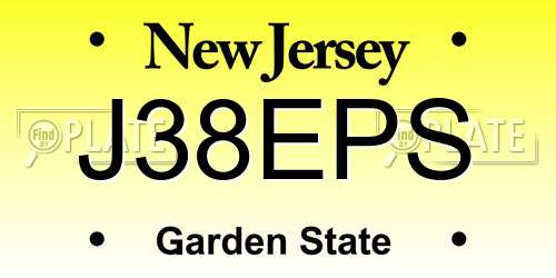 J38EPS New Jersey License Plate