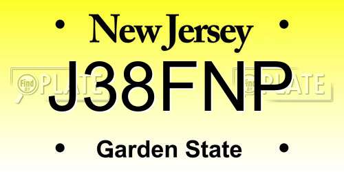 J38FNP New Jersey License Plate