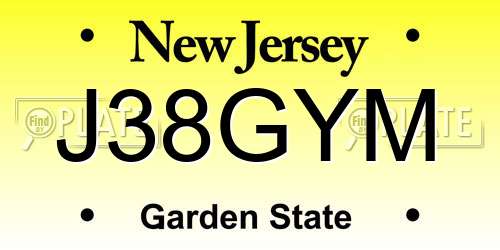 J38GYM New Jersey License Plate