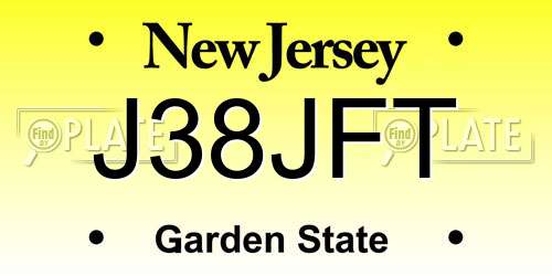 J38JFT New Jersey License Plate