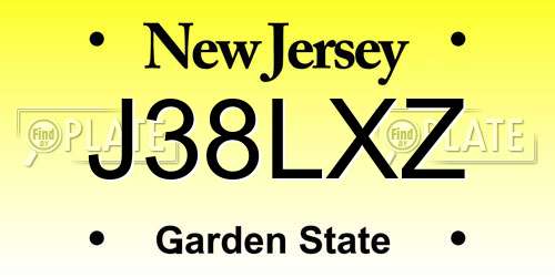 J38LXZ New Jersey License Plate