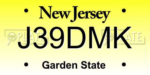 J39DMK New Jersey License Plate
