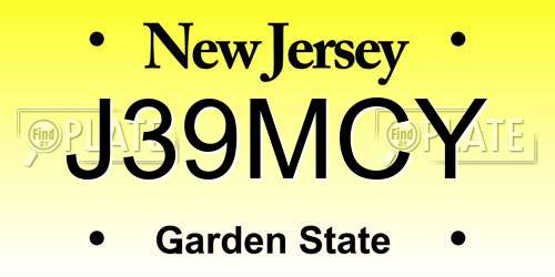 J39MCY New Jersey License Plate
