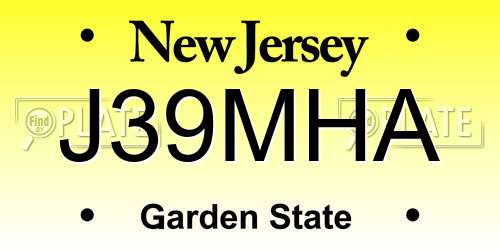 J39MHA New Jersey License Plate