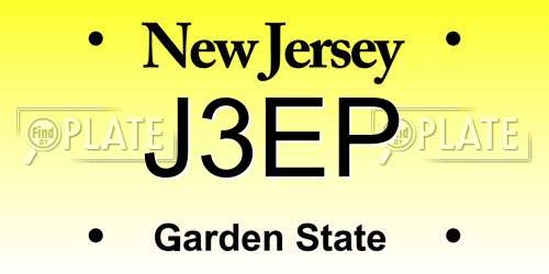 J3EP New Jersey License Plate