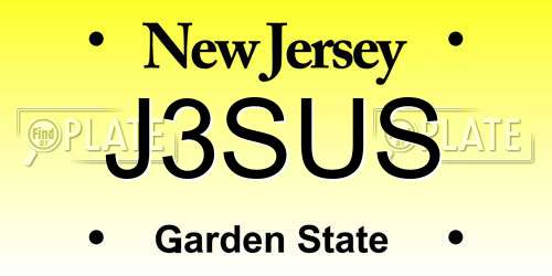 J3SUS New Jersey License Plate