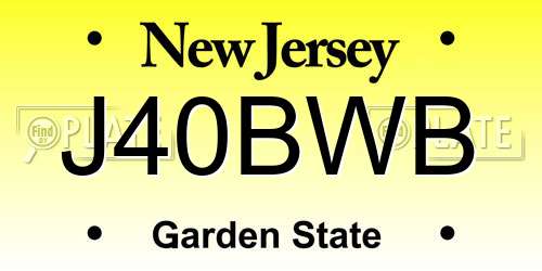 J40BWB New Jersey License Plate