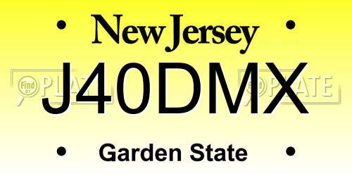 J40DMX New Jersey License Plate