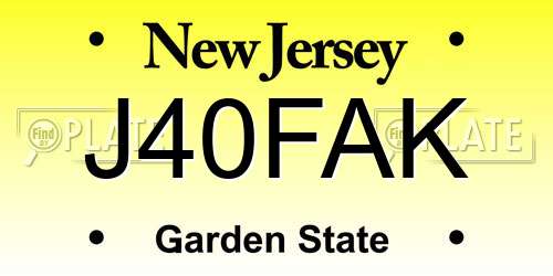 J40FAK New Jersey License Plate
