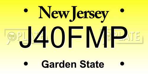 J40FMP New Jersey License Plate