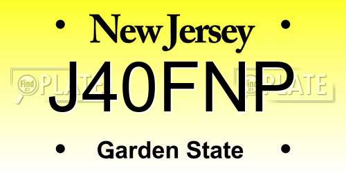 J40FNP New Jersey License Plate