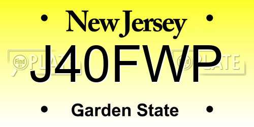 J40FWP New Jersey License Plate