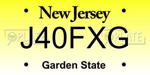 J40FXG New Jersey License Plate