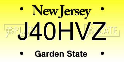 J40HVZ New Jersey License Plate