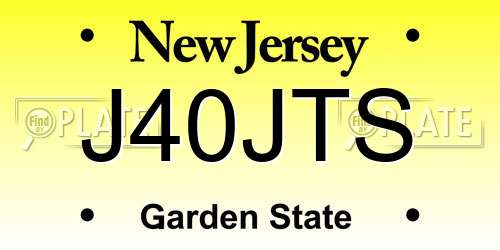 J40JTS New Jersey License Plate