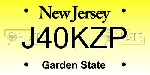 J40KZP New Jersey License Plate