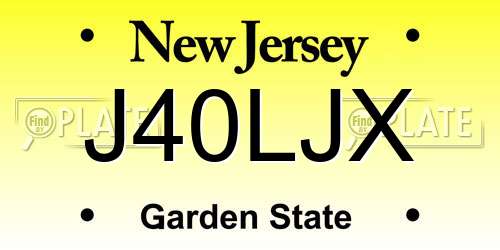 J40LJX New Jersey License Plate