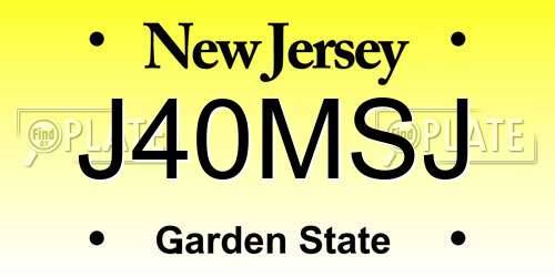 J40MSJ New Jersey License Plate