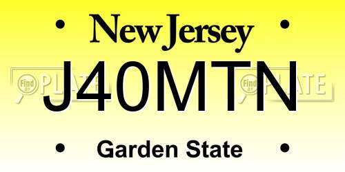 J40MTN New Jersey License Plate