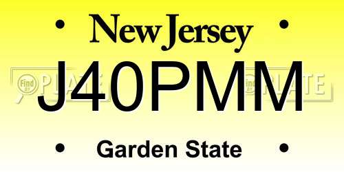J40PMM New Jersey License Plate