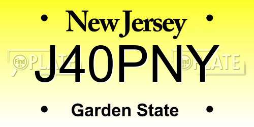 J40PNY New Jersey License Plate