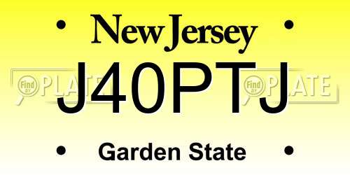 J40PTJ New Jersey License Plate