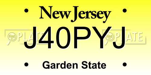J40PYJ New Jersey License Plate