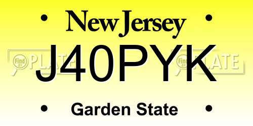 J40PYK New Jersey License Plate