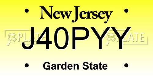 J40PYY New Jersey License Plate
