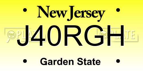 J40RGH New Jersey License Plate