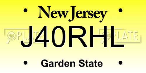 J40RHL New Jersey License Plate