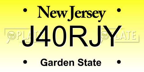J40RJY New Jersey License Plate