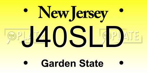 J40SLD New Jersey License Plate