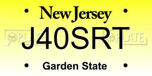 J40SRT New Jersey License Plate