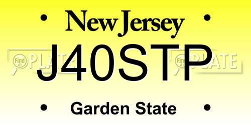 J40STP New Jersey License Plate