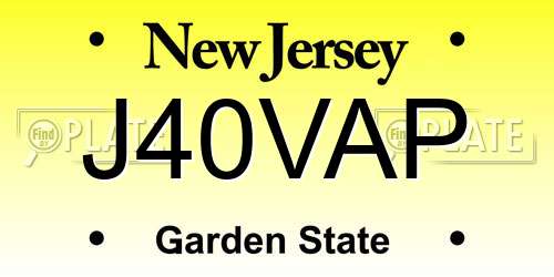 J40VAP New Jersey License Plate