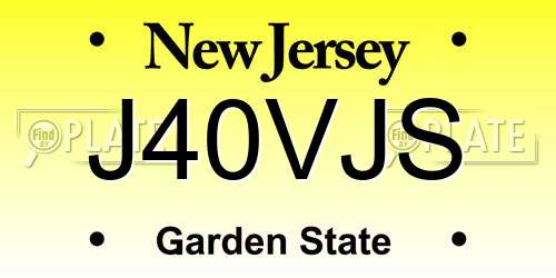 J40VJS New Jersey License Plate