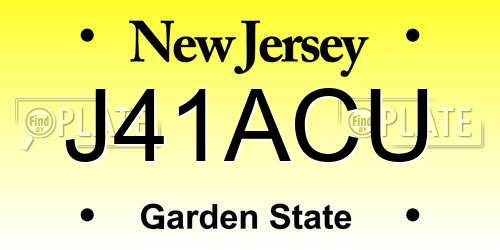 J41ACU New Jersey License Plate