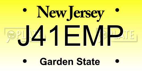 J41EMP New Jersey License Plate