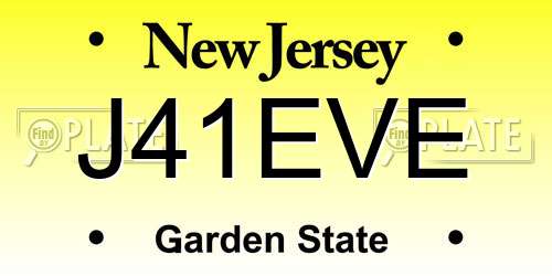 J41EVE New Jersey License Plate