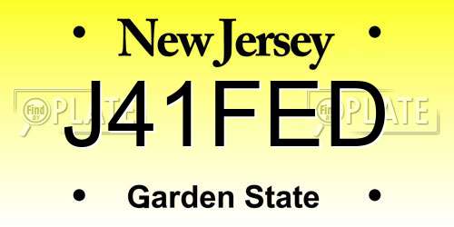 J41FED New Jersey License Plate
