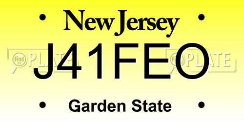J41FEO New Jersey License Plate