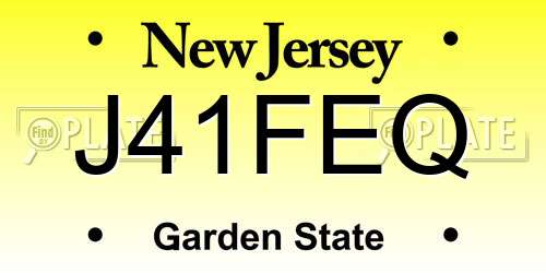 J41FEQ New Jersey License Plate