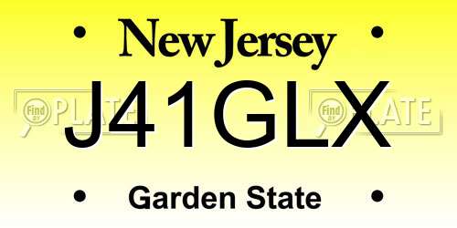 J41GLX New Jersey License Plate
