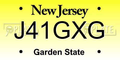 J41GXG New Jersey License Plate