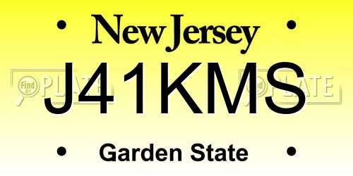J41KMS New Jersey License Plate