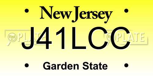 J41LCC New Jersey License Plate