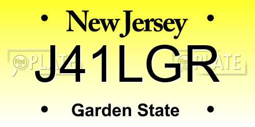 J41LGR New Jersey License Plate