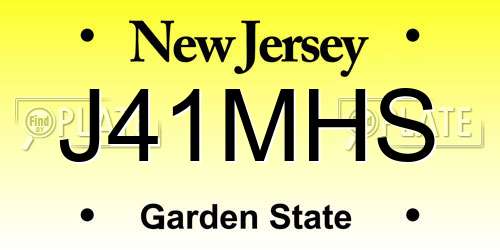 J41MHS New Jersey License Plate